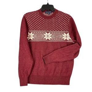 Crown And Ivy Crewneck Sweater Women S Lambswool Knit Fair Isle Winter Pullover